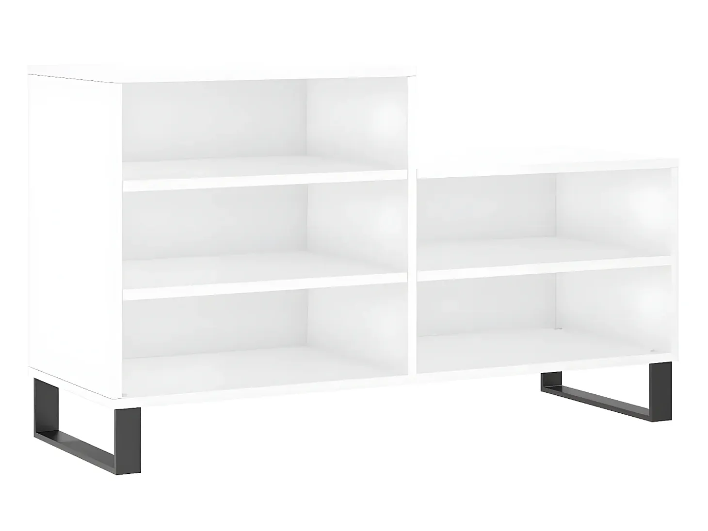 Mueble zapatero madera contrachapada blanco brillo 102x36x60 cm ES954575