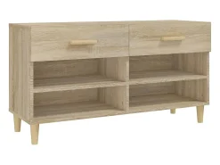 Mueble zapatero madera contrachapada roble Sonoma 102x35x55 cm ES731340