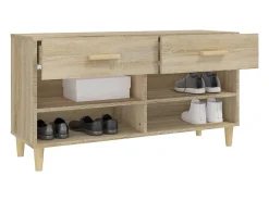 Mueble zapatero madera contrachapada roble Sonoma 102x35x55 cm ES731340