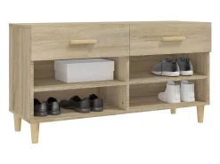 Mueble zapatero madera contrachapada roble Sonoma 102x35x55 cm ES731340