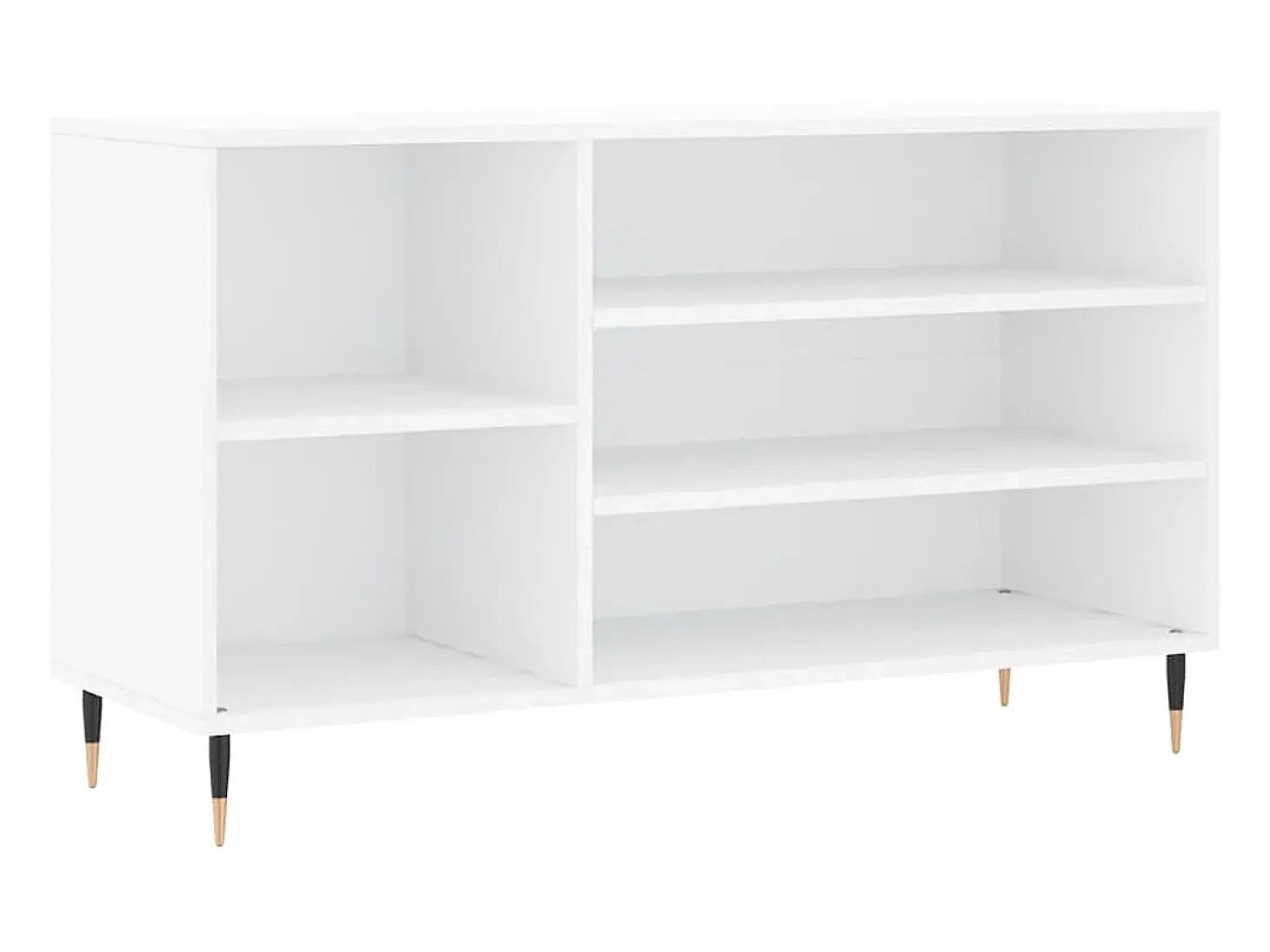 Mueble zapatero madera contrachapada blanco brillo 102x36x60 cm ES482690
