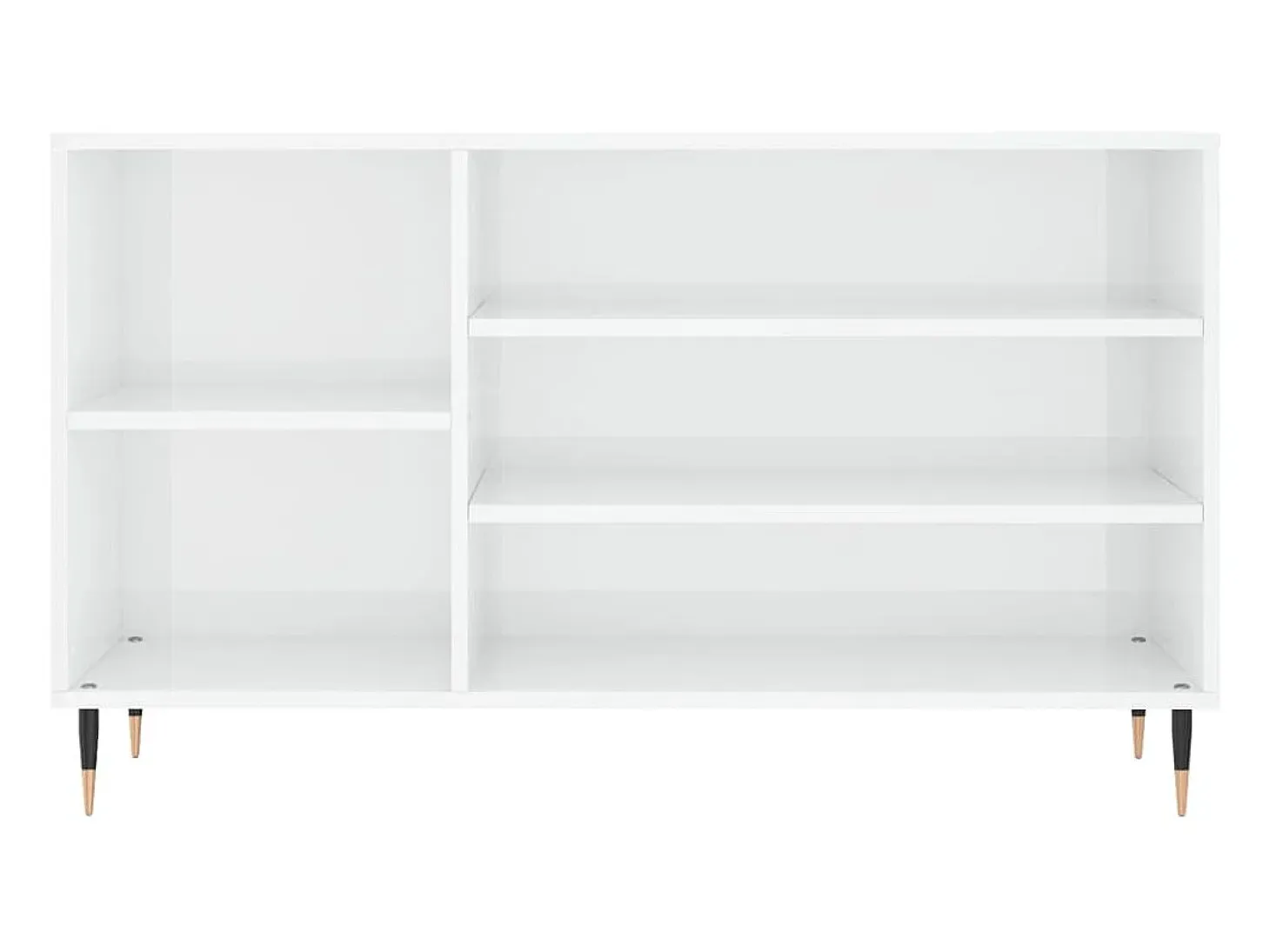 Mueble zapatero madera contrachapada blanco brillo 102x36x60 cm ES482690
