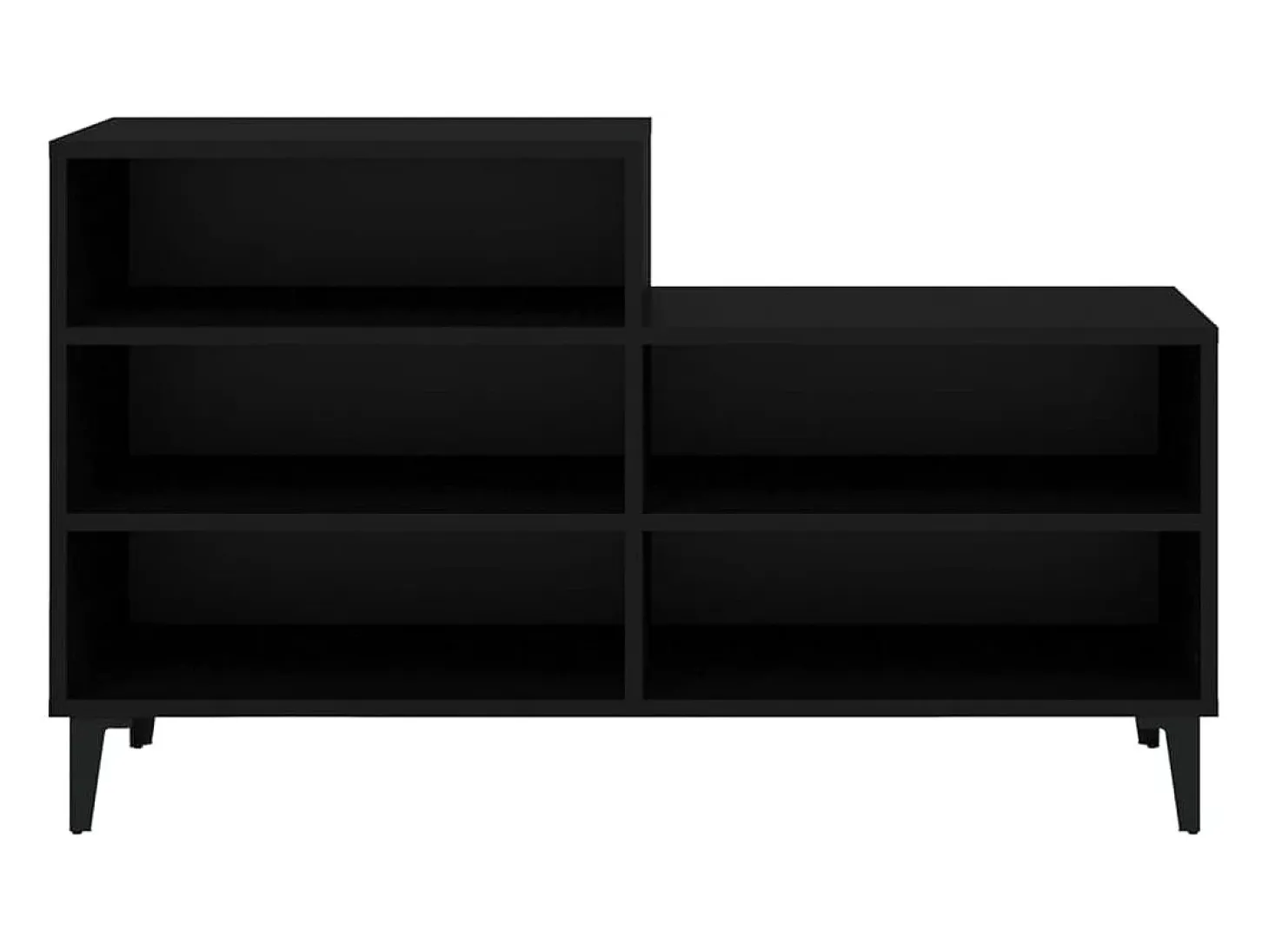 Mueble zapatero madera contrachapada negro 102x36x60 cm ES532663