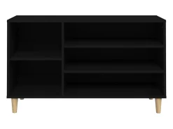 Mueble zapatero madera contrachapada negro 102x36x60 cm ES510133