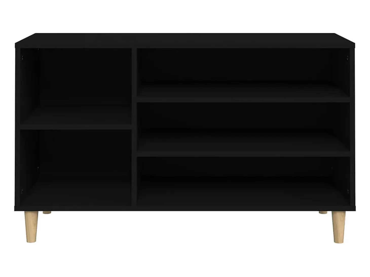 Mueble zapatero madera contrachapada negro 102x36x60 cm ES510133