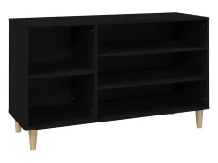 Mueble zapatero madera contrachapada negro 102x36x60 cm ES510133