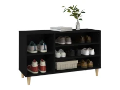 Mueble zapatero madera contrachapada negro 102x36x60 cm ES510133