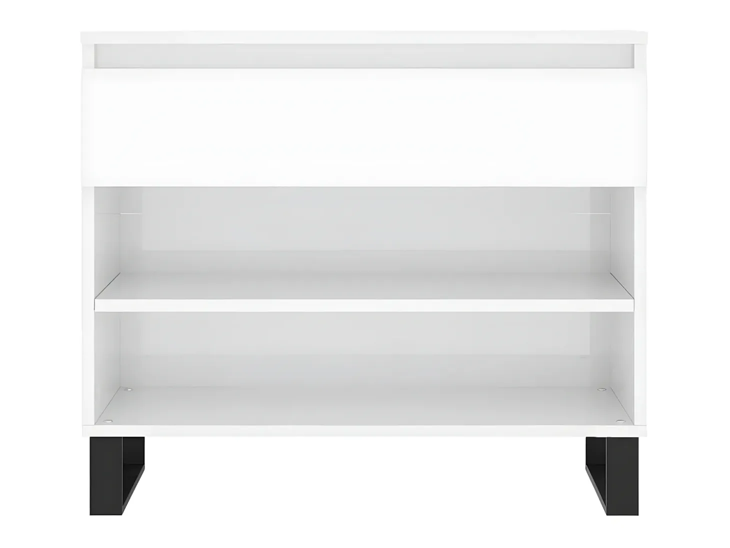 Mueble zapatero madera contrachapada blanco brillo 70x36x60 cm ES557811