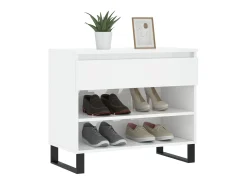Mueble zapatero madera contrachapada blanco brillo 70x36x60 cm ES557811