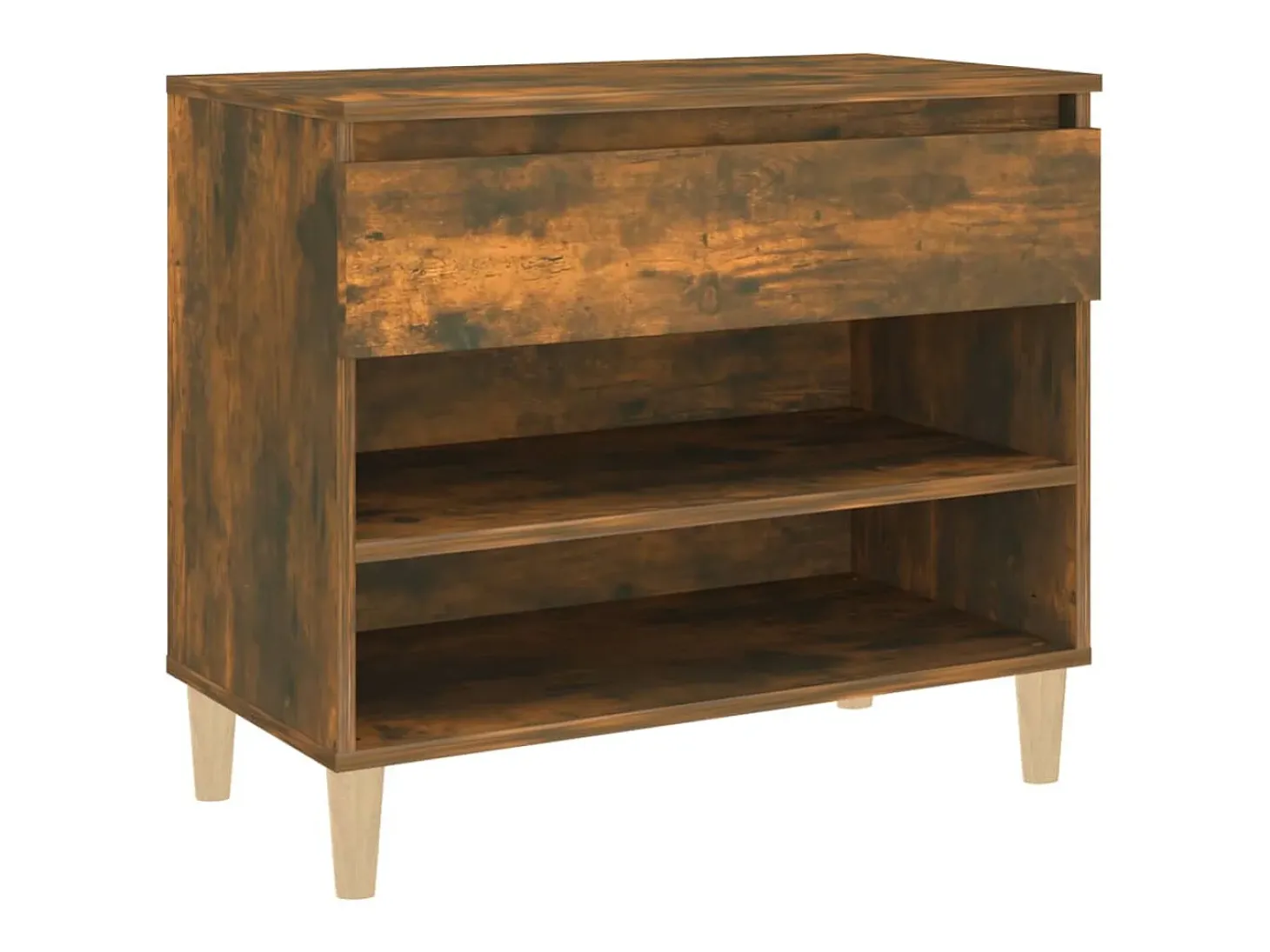 Mueble zapatero madera contrachapada roble ahumado 70x36x60 cm ES260350