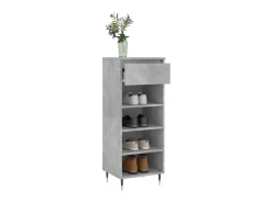Mueble zapatero madera contrachapada gris hormigón 40x36x105 cm ES704381