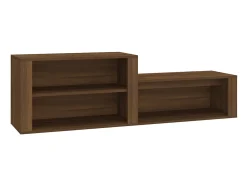 Mueble zapatero madera contrachapada marrón roble 150x35x45 cm ES231265