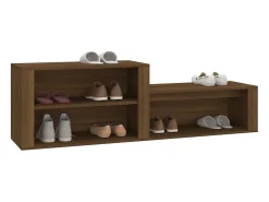 Mueble zapatero madera contrachapada marrón roble 150x35x45 cm ES231265