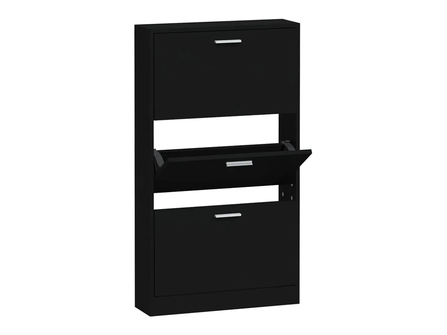 Mueble zapatero madera contrachapada negro 59x17x108 cm ES525926