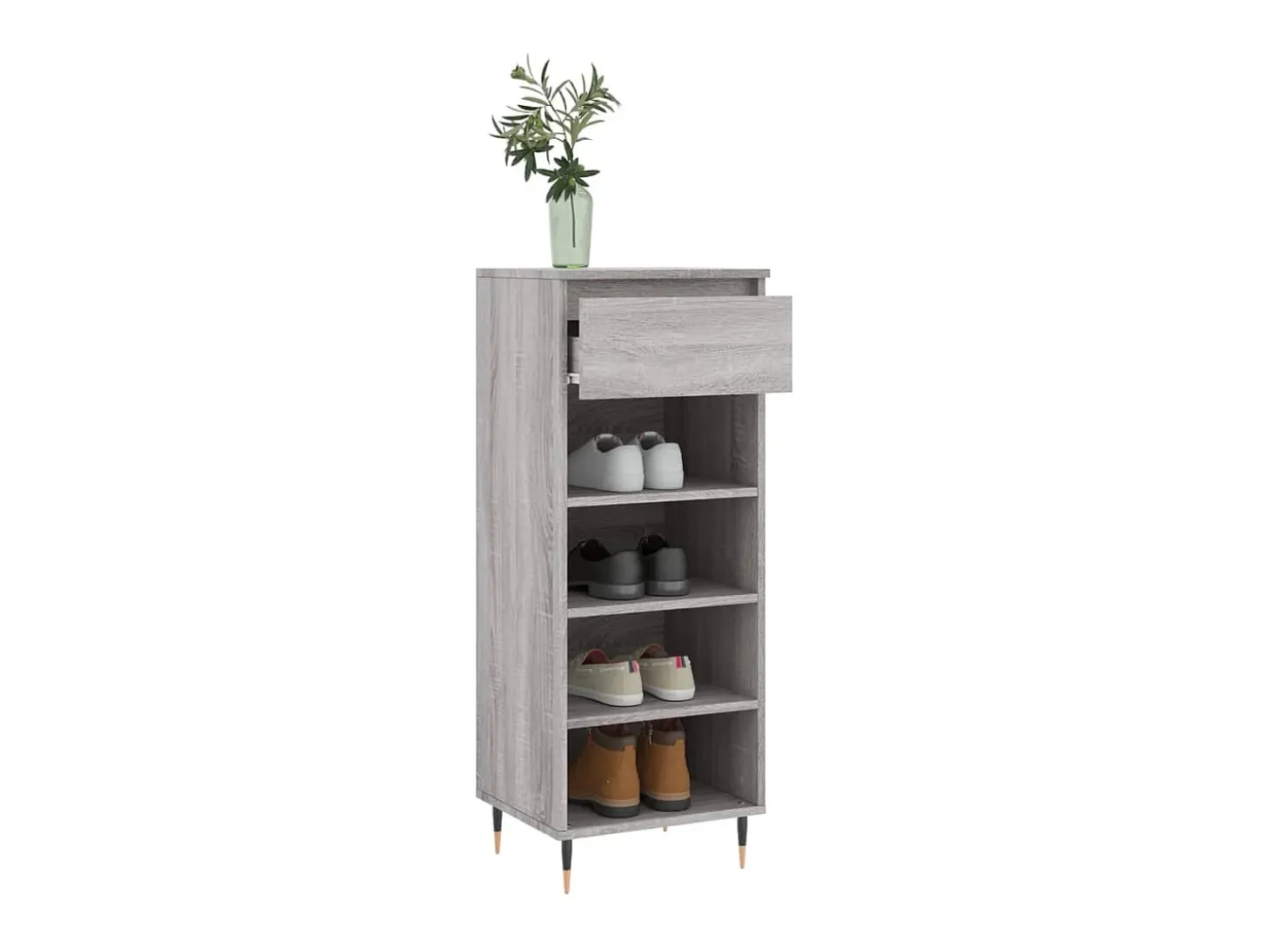 Mueble zapatero madera contrachapada gris Sonoma 40x36x105 cm ES143587
