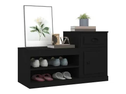 Mueble zapatero madera contrachapada negro 100x42x60 cm ES505711