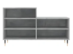 Mueble zapatero madera contrachapada gris hormigón 102x36x60 cm ES824508