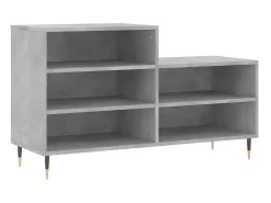 Mueble zapatero madera contrachapada gris hormigón 102x36x60 cm ES824508