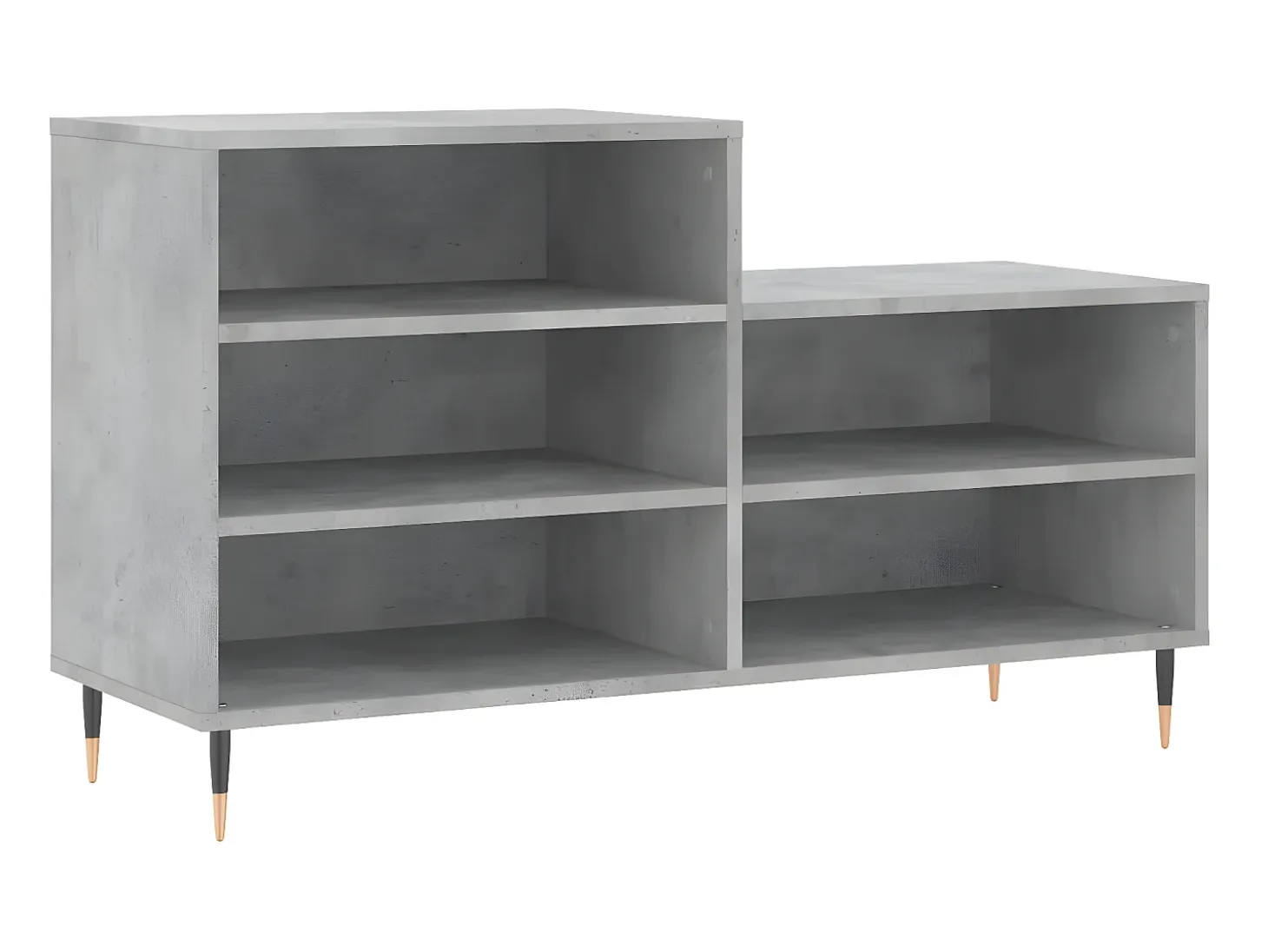 Mueble zapatero madera contrachapada gris hormigón 102x36x60 cm ES824508