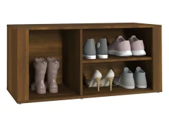 Mueble zapatero madera contrachapada marrón roble 100x35x45 cm ES844510