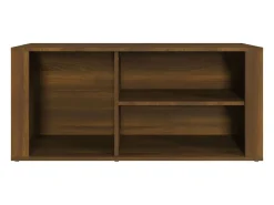 Mueble zapatero madera contrachapada marrón roble 100x35x45 cm ES844510