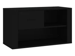 Mueble zapatero madera contrachapada negro 80x35x45 cm ES178825