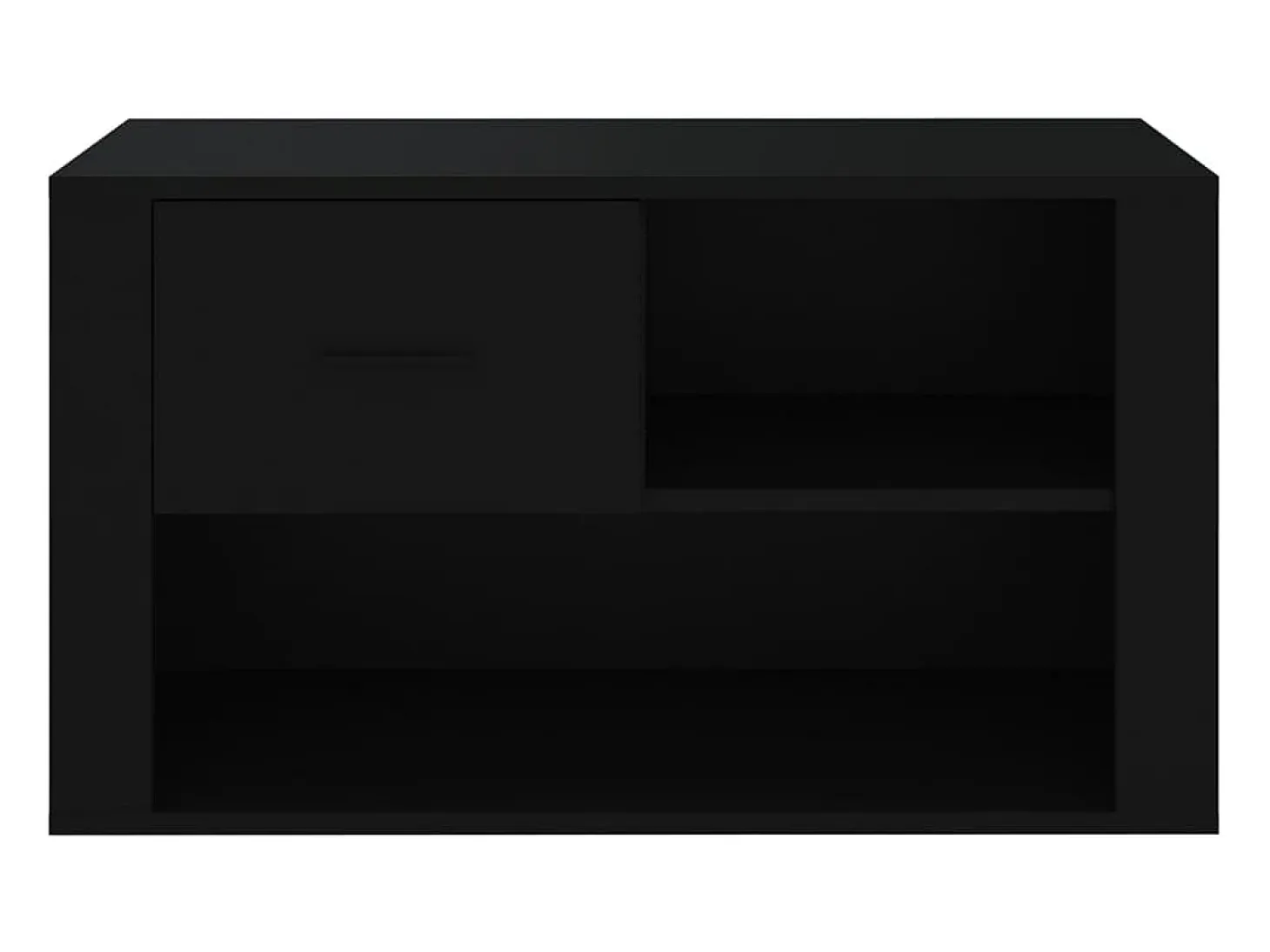Mueble zapatero madera contrachapada negro 80x35x45 cm ES178825