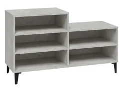 Mueble zapatero madera contrachapada gris hormigón 102x36x60 cm ES365930