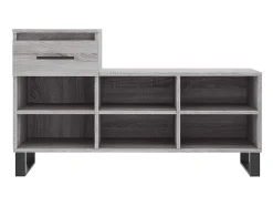 Mueble zapatero madera contrachapada gris Sonoma 102x36x60 cm ES996311