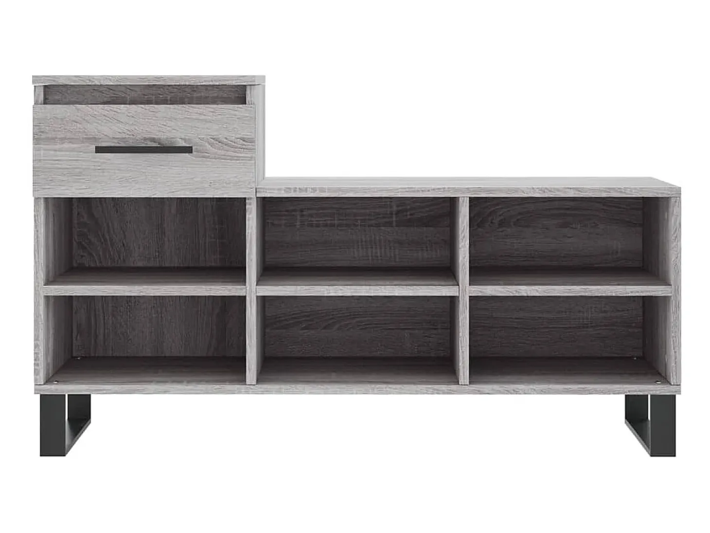Mueble zapatero madera contrachapada gris Sonoma 102x36x60 cm ES996311
