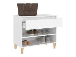 Mueble zapatero madera contrachapada blanco 70x36x60 cm ES819523