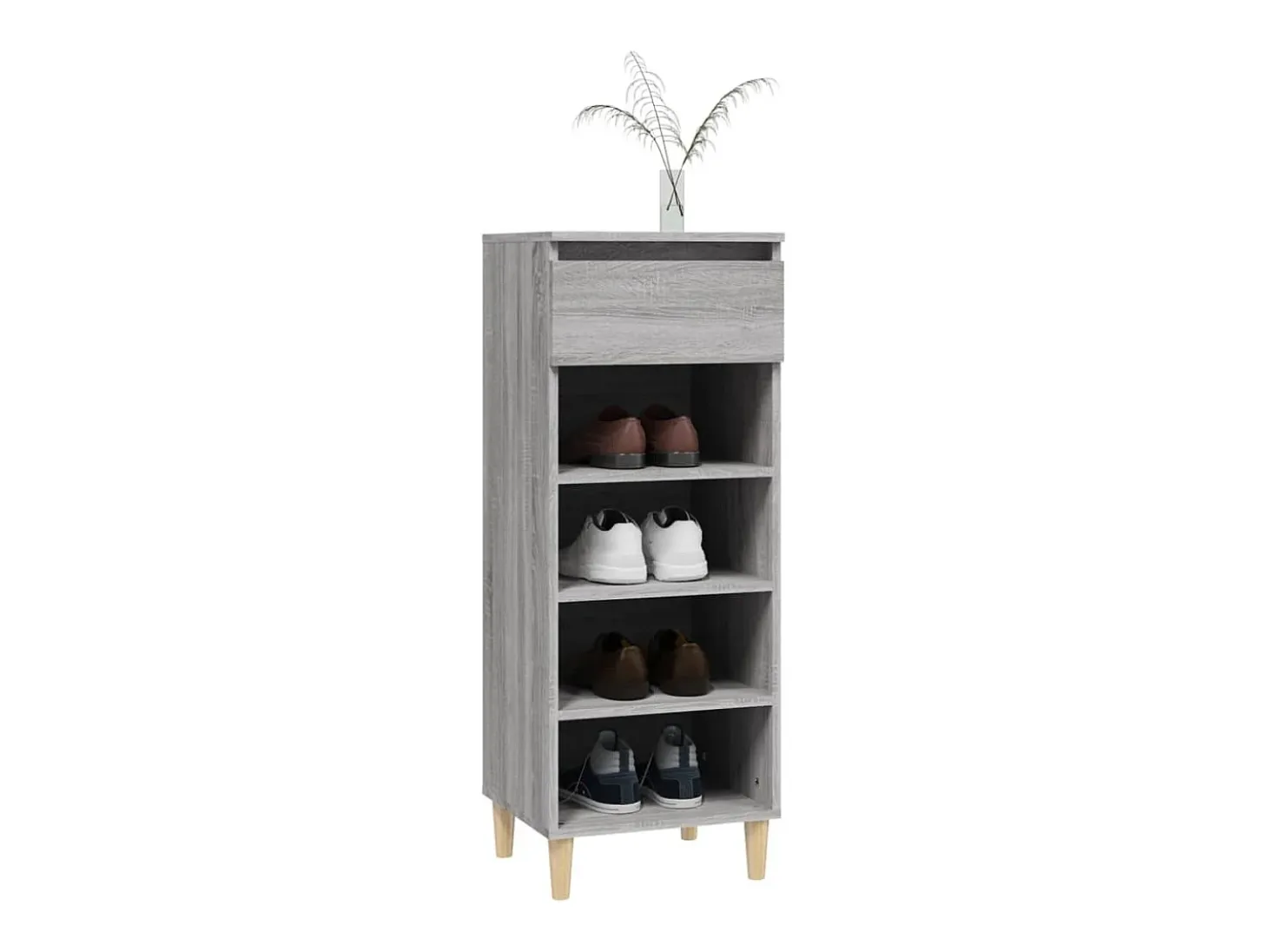 Mueble zapatero madera contrachapada gris Sonoma 40x36x105 cm ES684340