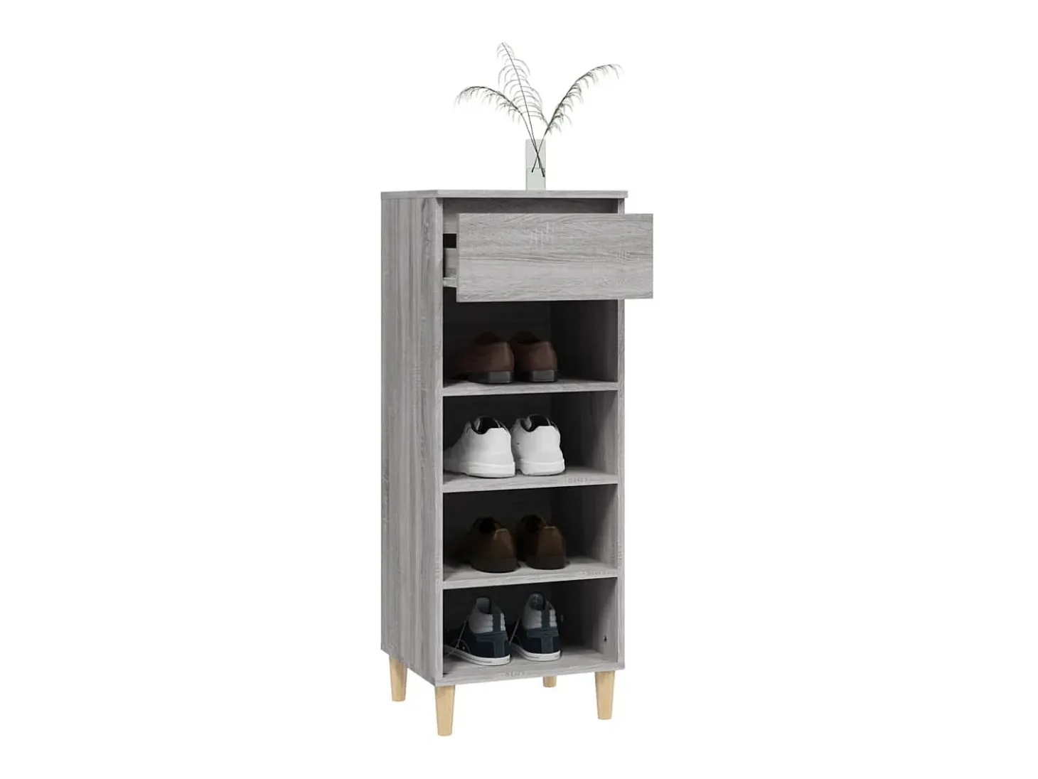 Mueble zapatero madera contrachapada gris Sonoma 40x36x105 cm ES684340