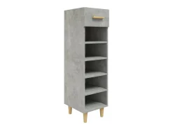Mueble zapatero madera contrachapada gris hormigón 30x35x105 cm ES407192