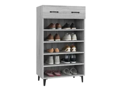 Mueble zapatero madera contrachapada gris Sonoma 60x35x105 cm ES580454