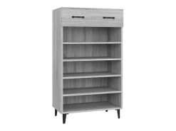 Mueble zapatero madera contrachapada gris Sonoma 60x35x105 cm ES580454