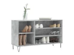 Mueble zapatero madera contrachapada gris hormigón 102x36x60 cm ES726262