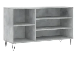 Mueble zapatero madera contrachapada gris hormigón 102x36x60 cm ES726262