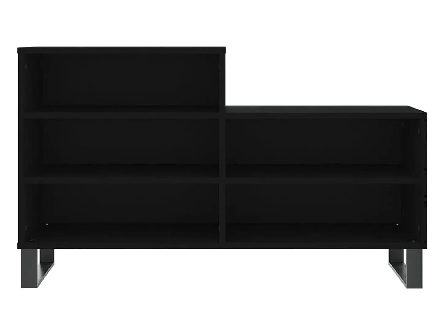 Mueble zapatero madera contrachapada negro 102x36x60 cm ES196789