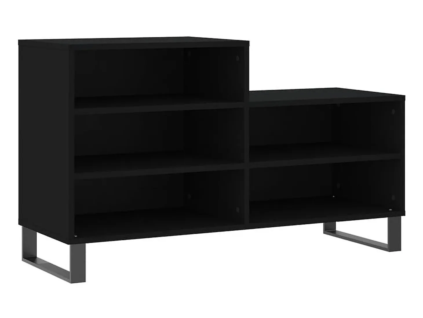 Mueble zapatero madera contrachapada negro 102x36x60 cm ES196789