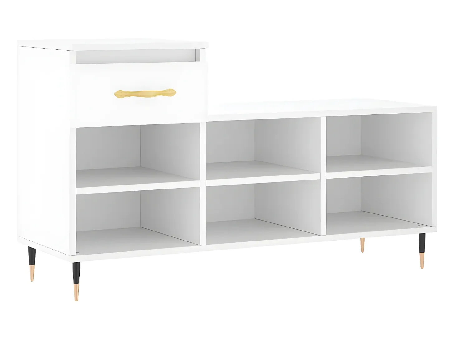 Mueble zapatero madera contrachapada blanco 102x36x60 cm ES706688