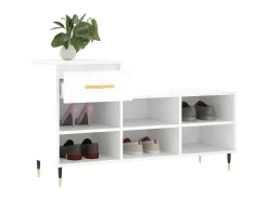 Mueble zapatero madera contrachapada blanco 102x36x60 cm ES706688