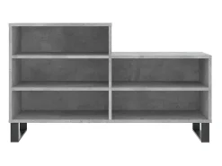 Mueble zapatero madera contrachapada gris hormigón 102x36x60 cm ES284315