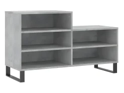 Mueble zapatero madera contrachapada gris hormigón 102x36x60 cm ES284315
