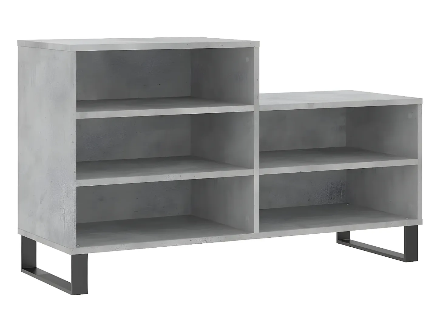 Mueble zapatero madera contrachapada gris hormigón 102x36x60 cm ES284315