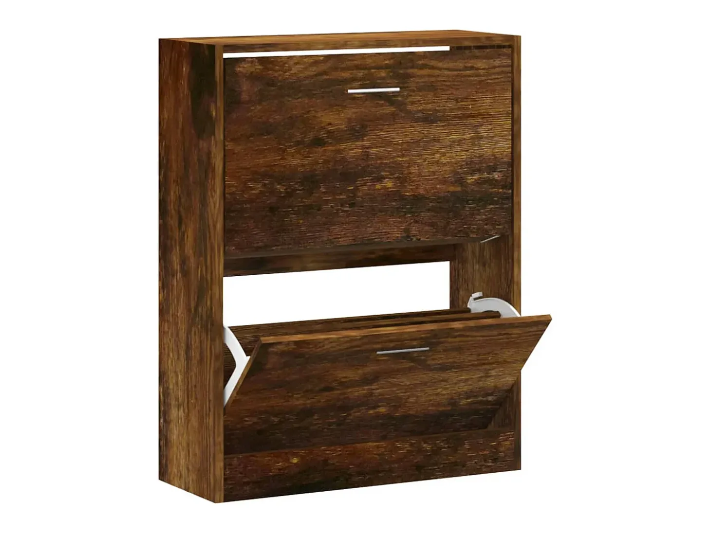 Mueble zapatero madera contrachapada roble ahumado 63x24x81 cm ES775170
