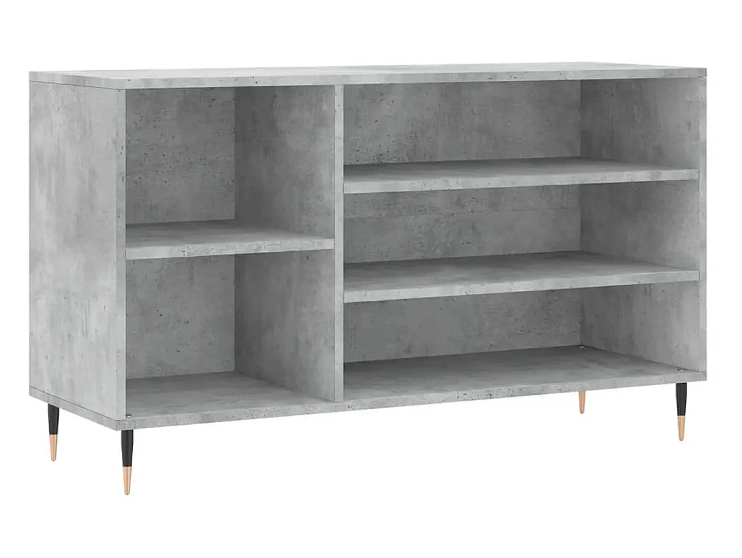 Mueble zapatero madera contrachapada gris hormigón 102x36x60 cm ES440734