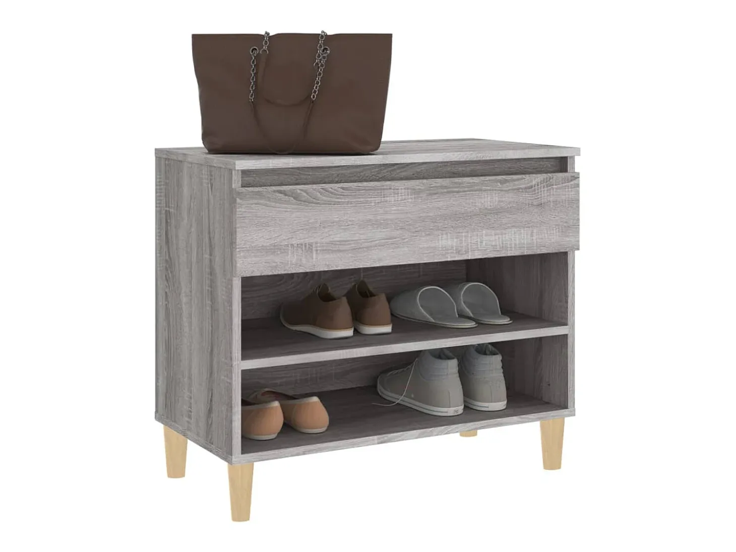Mueble zapatero madera contrachapada gris Sonoma 70x36x60 cm ES617383