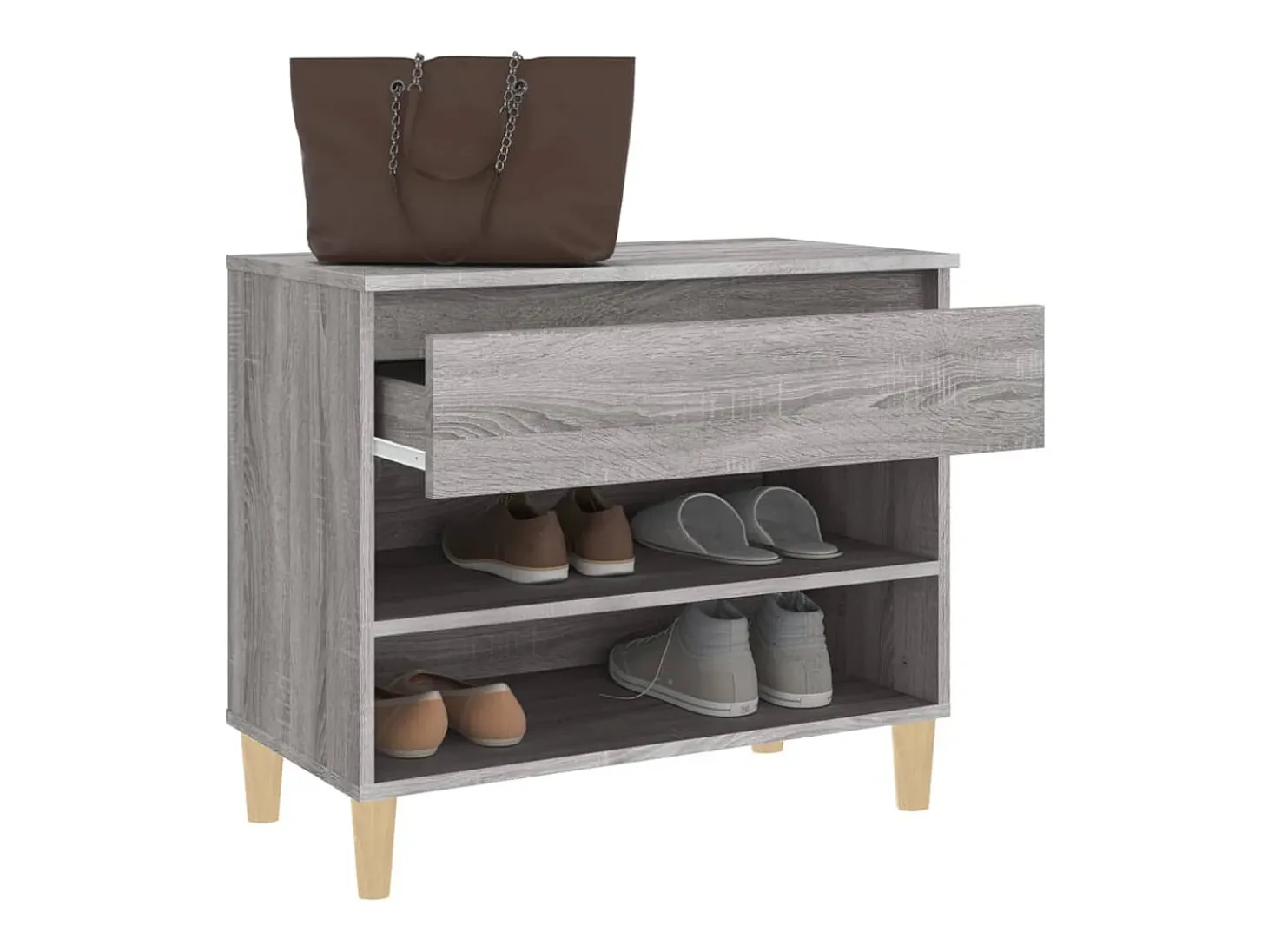Mueble zapatero madera contrachapada gris Sonoma 70x36x60 cm ES617383
