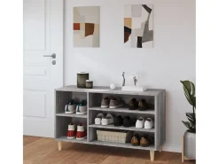 Mueble zapatero madera contrachapada gris Sonoma 102x36x60 cm ES863828